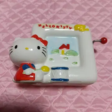 레어! 산리오 헬로키티 수동 와인딩 오르골 일본제 1976년