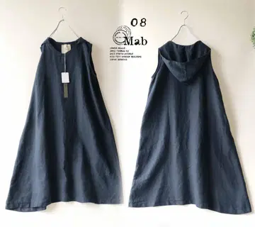 새상품 할인 08Mab 네이비 후드티 슬리브리스 원피스 9수 린넨 866