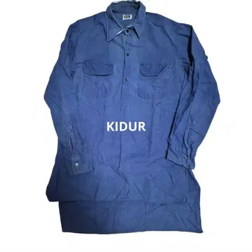Kidur 프렌치 워크 풀오버 50s 파랑 그랑 파샤 셔츠