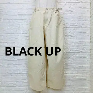 BLACKUP 크림 팬츠 와이드 면 100 한국