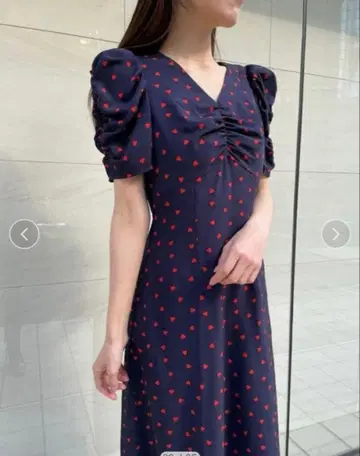 스나이델 하트 프린트 원피스