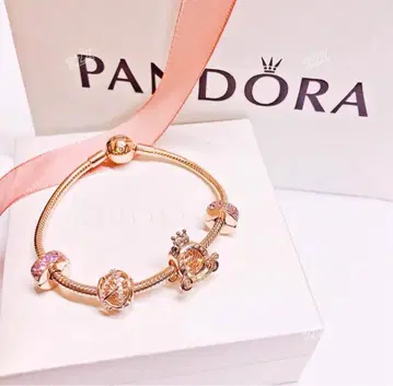 Pandora 로즈 골드 팔찌 펜던트 포함 사이즈 17cm