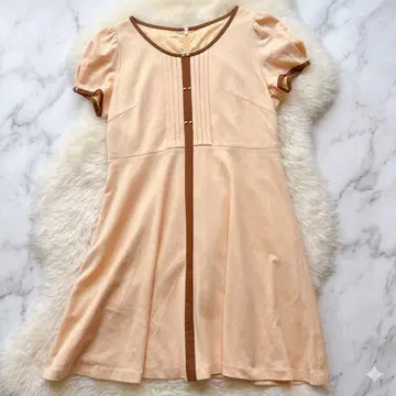 빅 사이즈 15호 ef-de 에프데 무릎 기장 원피스 피치 베이지 레어