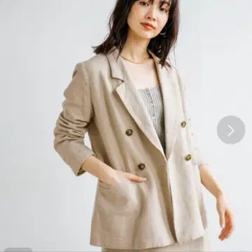 아파트 바이 로리즈 린넨 자켓 더블 버튼 L 사이즈 아이보리