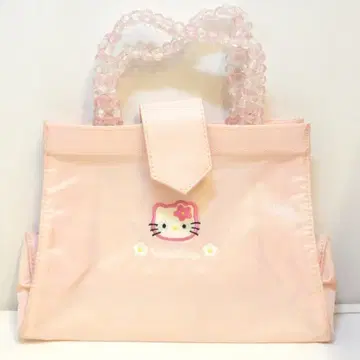 산리오 헬로키티 카오하나 디자인 시리즈 비즈 핸들 런치 토트백 1998년