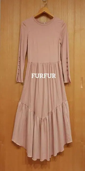 FURFUR 퍼 코튼 저지 드레스 핑크 F