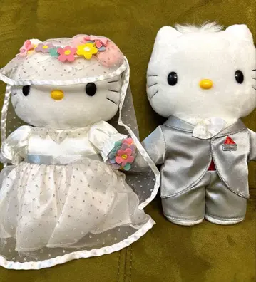 산리오 헬로키티 웨딩 결혼 봉제 인형 세트