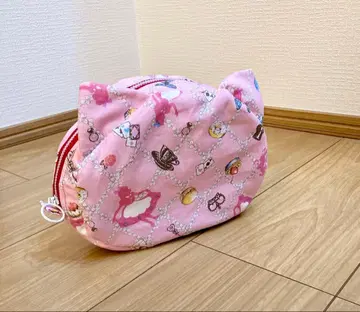 고양이 귀 파우치 앨리스 패턴 핑크