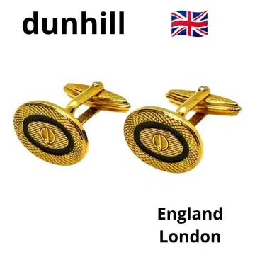 [ 던힐 ] 새상품급 커프 링크스 골드 x 블랙