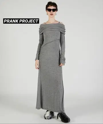 오프숄더 롱 드레스