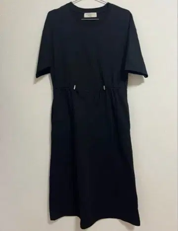 B:MING by BEAMS 무릎 기장 반팔 원피스 드로우 스트링 블랙