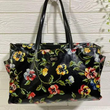 FEILER 토트백 보스턴 백 꽃무늬 블랙 다용도 수납 여행 가방