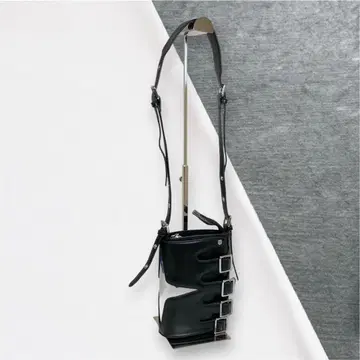 y2k 00s archive 4연 버클 숄더백 별 모양 블랙