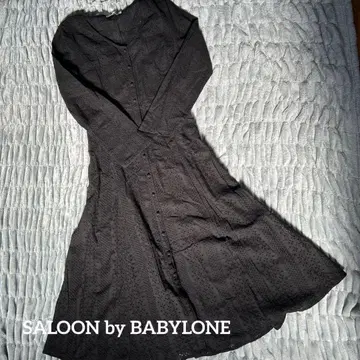 SALOON by BABYLONE 레이스 롱 원피스 맥시 길이 코튼