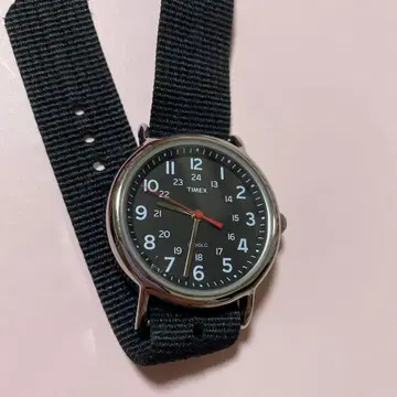 [ 새상품급 ] TIMEX 쿼츠 손목시계 블랙 나일론 스트랩