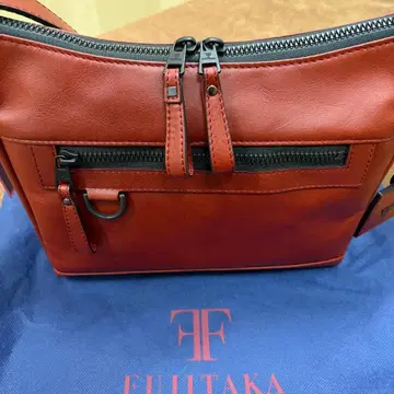 FUJITAKA 후지타카 가죽 숄더백 레드