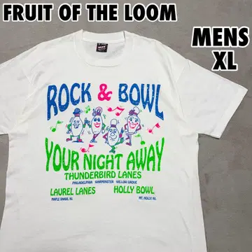 90s 프룻 오브 더 룸 USA제 티셔츠 볼링 프린트 XL 사이즈