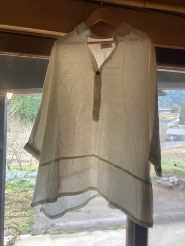 People Tree 긴팔 셔츠 블라우스 수제 면 헴프