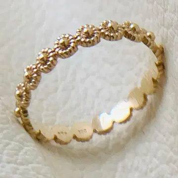 새상품급 k10 코코슈닉 풀 디자인 플라워 반지 골드