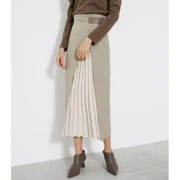 리엔다 랩 플리츠 J/W 타이트 스커트 라이트 브라운 S 사이즈