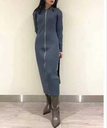 snidel 프론트 지퍼 니트 원피스 F