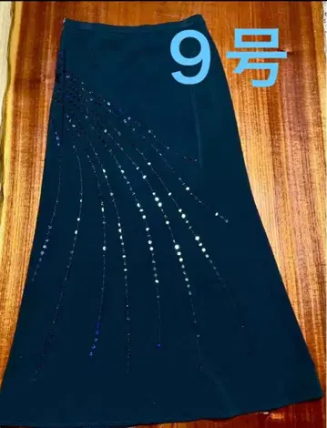 이타리야 롱 스커트 블랙 포멀 스팽글 9호