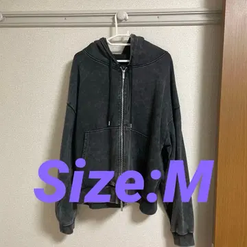 [ Loose ] 헤비 웨이트 빈티지 숏 풀 집업 후드티 M 사이즈