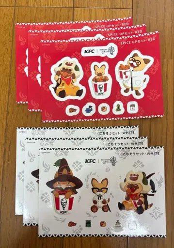 미사용 새상품 몬헌 KFC 켄터키 콜라보 스티커 씰 6개