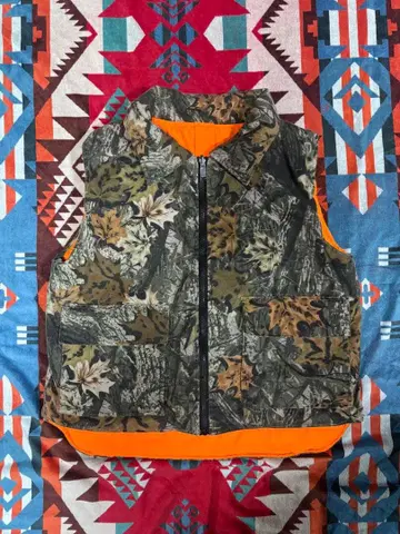 90s 빈티지 밀리터리 베스트 리버서블 카모 무늬