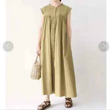 사만사 모스모스 레이스 부착 민소매 원피스