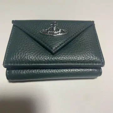 비비안 삼단 접이식 지갑 비건 가죽 그린