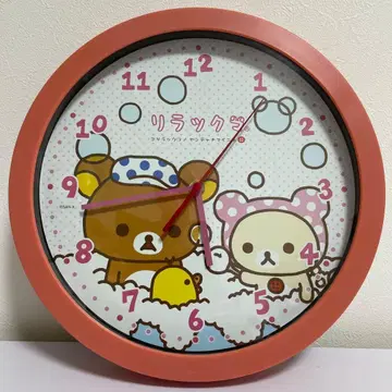 [초레어] 산엑스 리락쿠마 벽걸이 시계 핑크 사이즈 30cm