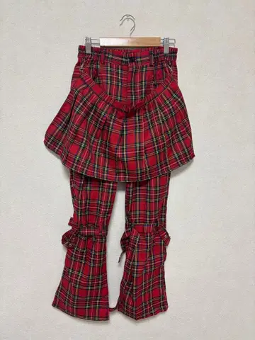 ACDC RAG 본지티 팬츠 빨간색 체크 펑크