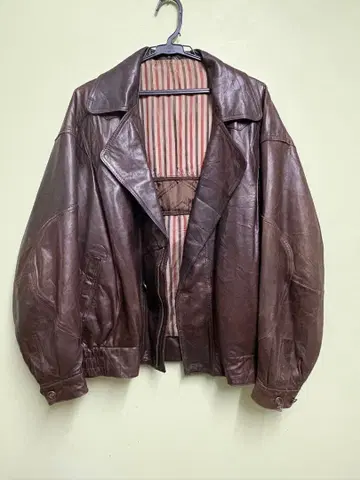 브라운 가죽 숏 자켓