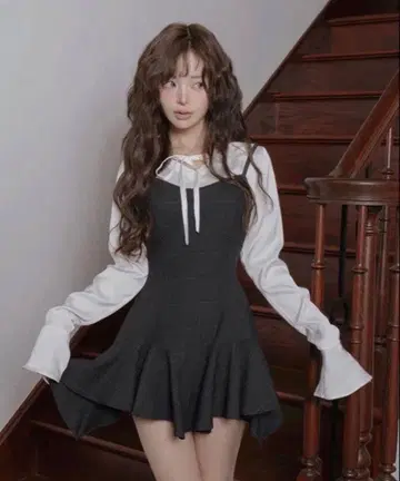 darich 레이어드 랜덤 헤짐 체크 미니 원피스