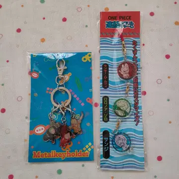 원피스 연결 아크릴 참 메탈 키링 루피 조로 상디