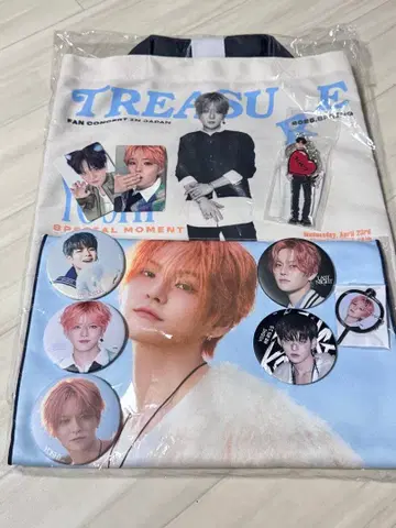 TREASURE 요시 아크릴 스탠드 캔뱃지 슬로건 토트백 세트