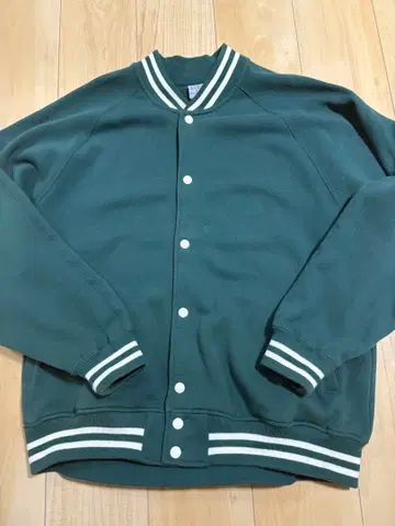 러셀 애슬레틱 맨투맨 바시티 자켓 L 사이즈 다크 그린