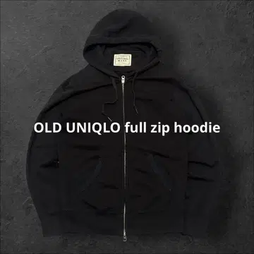 올드 유니클로 블랙 지퍼 후드티 M 더블 지퍼 무지 페이드 Y2K