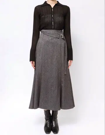 lagunamoon 라그나문 웨이스트 라펠 트위드 머메이드 스커트