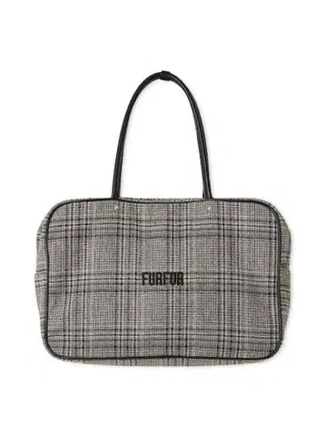 FURFUR BIG 보스턴 백 그레이 체크 무늬