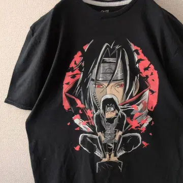 레어 디자인 나루토 돌풍전 우치하 이타치 빅 프린트 T셔츠 L