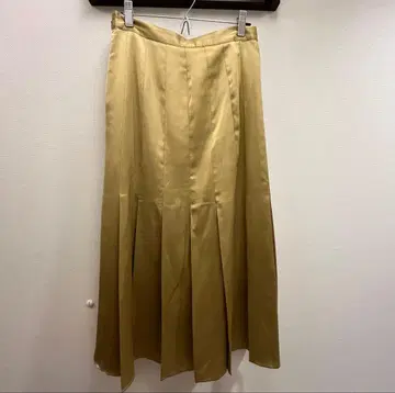 SLOBE IENA 새틴 롱 스커트 38 봄 광택 플리츠