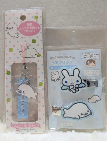 마메고마 스트랩 트윈 토끼 엔젤 헤어 클립 산엑스 유니버셜
