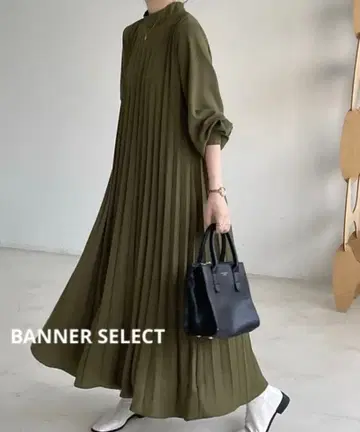 BANNER SELECT 맥시 길이 플리츠 원피스 M 루즈핏 슬림