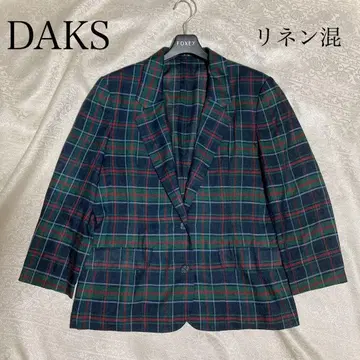 (108) DAKS 린넨 혼방 테일러드 자켓 타탄 체크