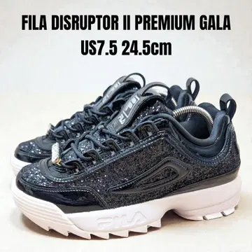 새상품급 FILA 디스럽터2 프리미엄 가라 24.5cm 통굽 라메