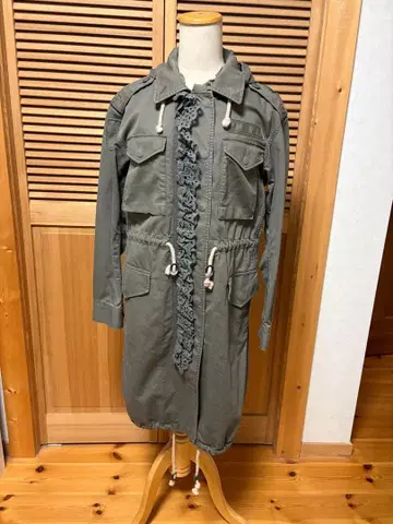 furbed 밀리터리풍 롱 트렌치코트 택 포함 새상품