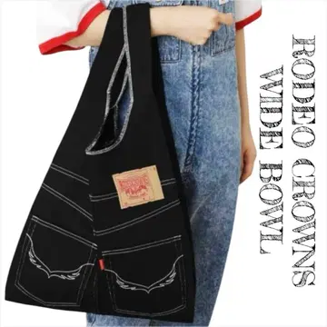로데오 크라운 와이드 보울 DENIM 페인터 BAG 블랙