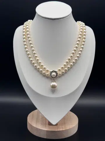 2줄 진주 목걸이 포멀 결혼식 고급 비쥬 포함